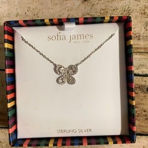 Sofia J Sterling Silver Jeweled Butterfly Necklace